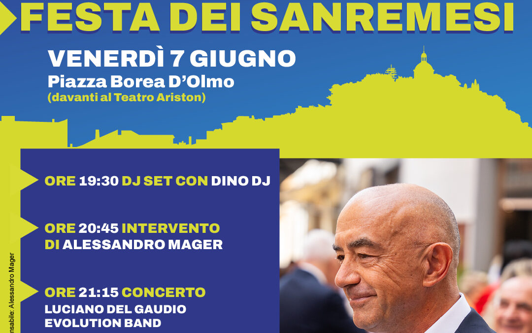 Venerdì 7 giugno la Festa dei Sanremesi